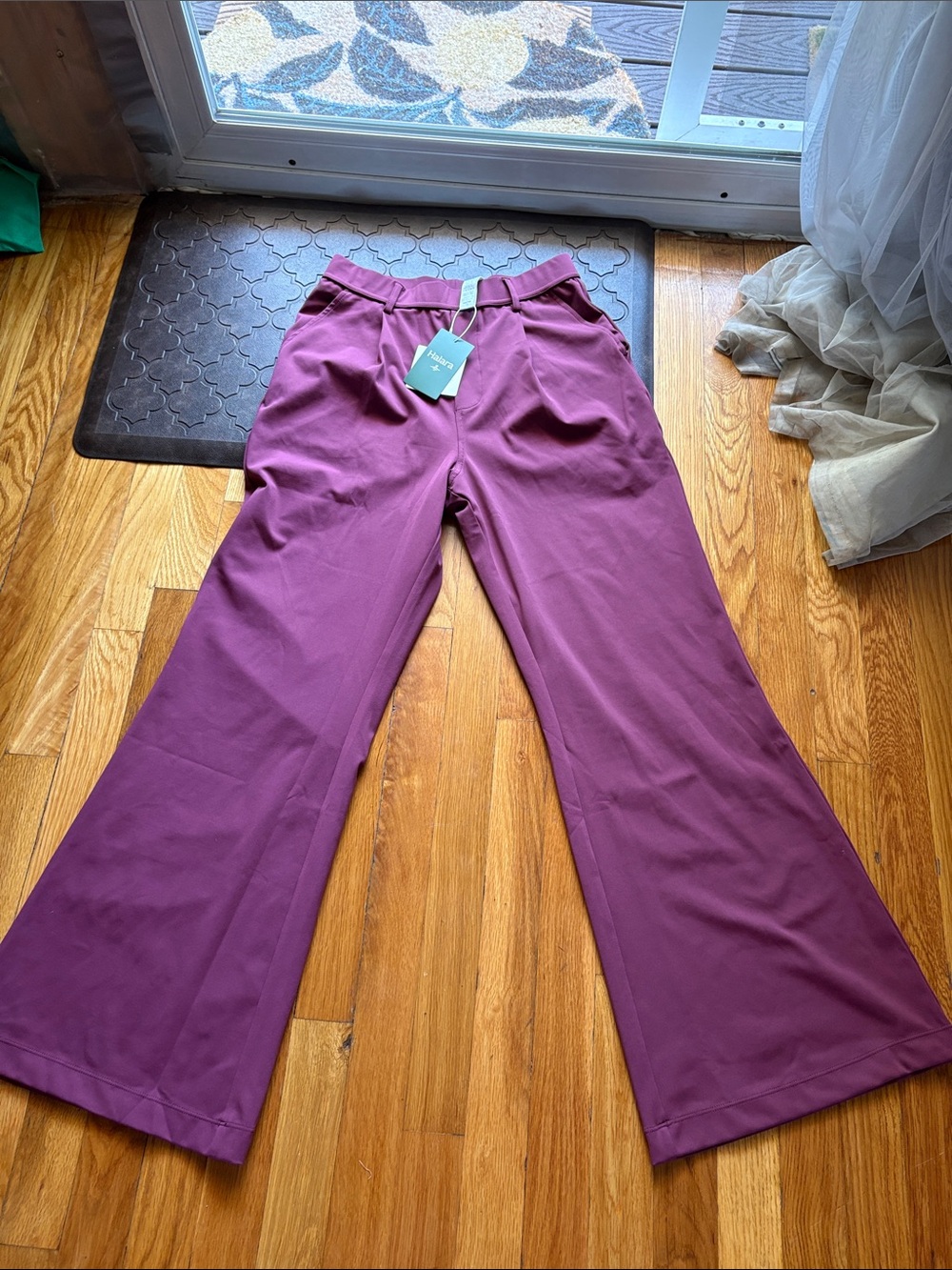 HALARA Women's Boot Cut & Flare Pants in Deep Plum